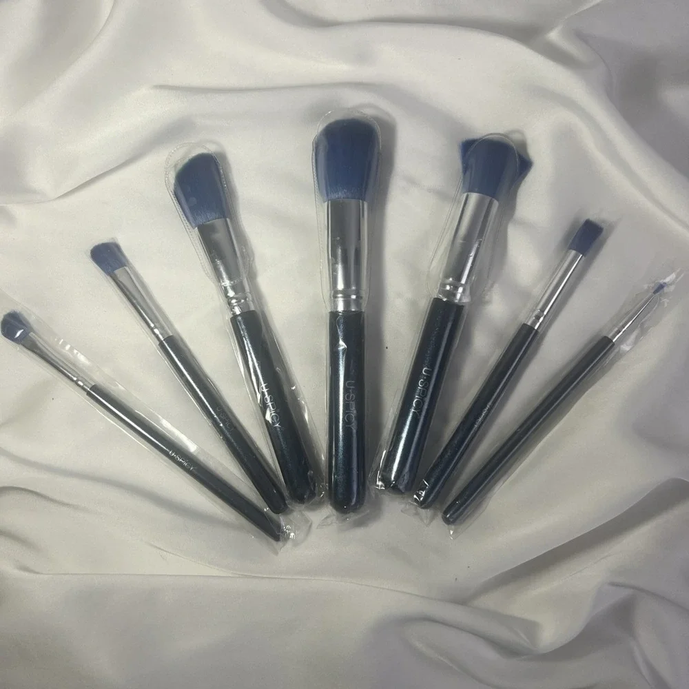 U-SPICY Makeup Brush Lot Of 7 Blue‎ Sparkle